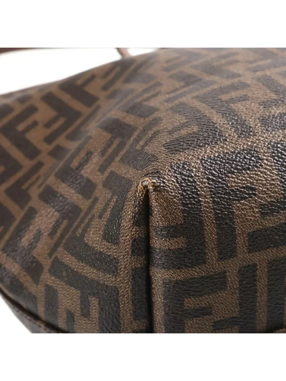 Fendi Roll Tote Bag Zucca Pattern Brown